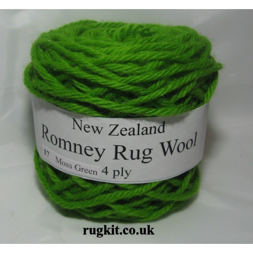 Romney rug wool 100g ball moss green